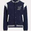 Navy / White Men’s Ralph Lauren Fleece Letterman Jackets Navy / White Men’s Ralph Lauren Fleece Letterman Jackets