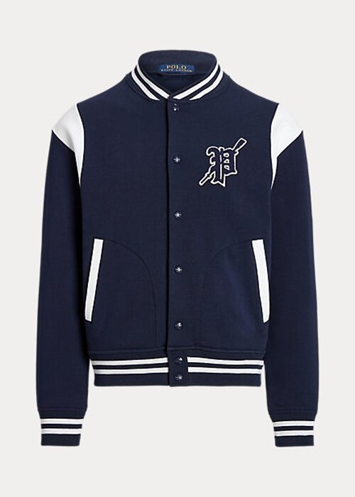 Navy / White Men’s Ralph Lauren Fleece Letterman Jackets Navy / White Men’s Ralph Lauren Fleece Letterman Jackets