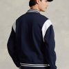 Navy / White Men’s Ralph Lauren Fleece Letterman Jackets Navy / White Men’s Ralph Lauren Fleece Letterman Jackets