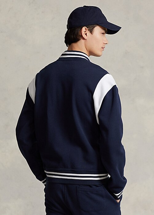 Navy / White Men’s Ralph Lauren Fleece Letterman Jackets Navy / White Men’s Ralph Lauren Fleece Letterman Jackets