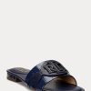 Navy Women’s Ralph Lauren Alegra Crocodile-Embossed Leather Flat Shoes Navy Women’s Ralph Lauren Alegra Crocodile-Embossed Leather Flat Shoes