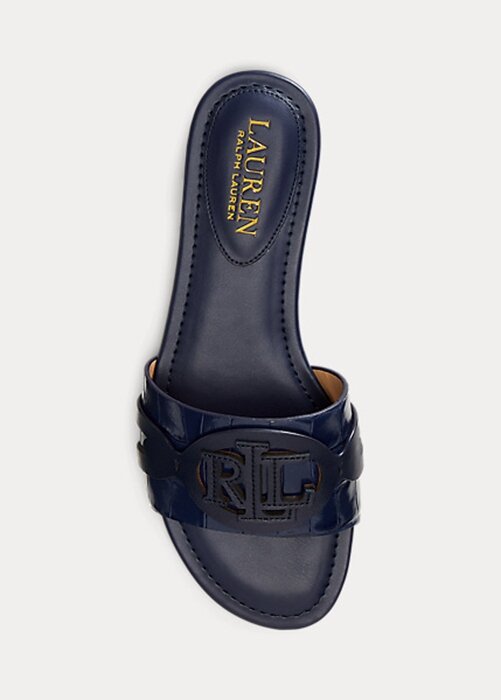 Navy Women’s Ralph Lauren Alegra Crocodile-Embossed Leather Flat Shoes Navy Women’s Ralph Lauren Alegra Crocodile-Embossed Leather Flat Shoes