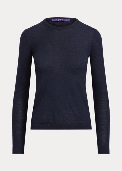 Navy Women’s Ralph Lauren Cashmere Crewneck Sweaters Navy Women’s Ralph Lauren Cashmere Crewneck Sweaters