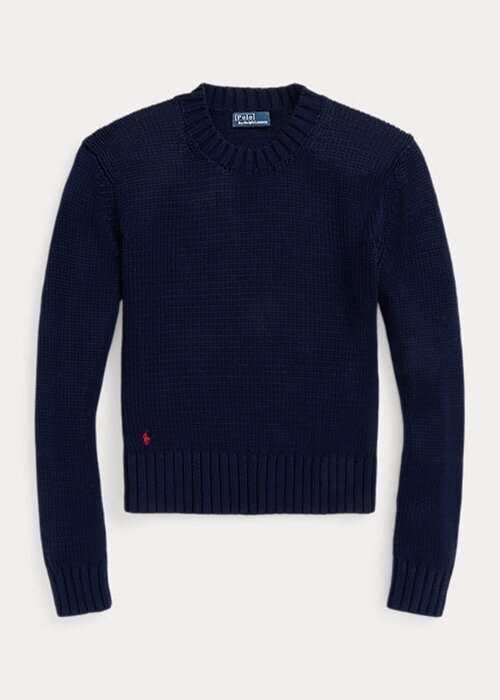 Navy Women’s Ralph Lauren Cotton Crewneck Sweaters Navy Women’s Ralph Lauren Cotton Crewneck Sweaters