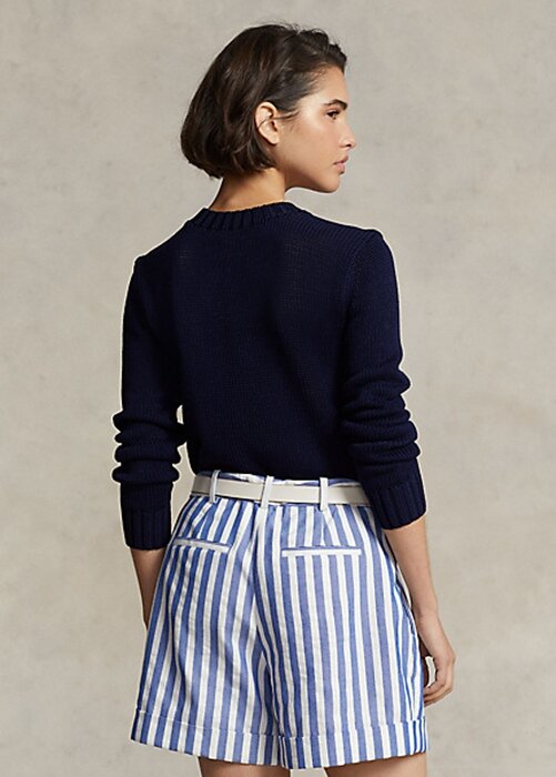 Navy Women’s Ralph Lauren Cotton Crewneck Sweaters Navy Women’s Ralph Lauren Cotton Crewneck Sweaters