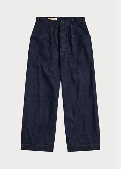 Navy Women’s Ralph Lauren Cotton-linen Denim Wide-legs Pants Navy Women’s Ralph Lauren Cotton-linen Denim Wide-legs Pants