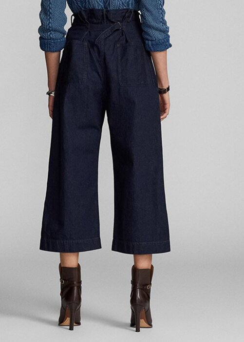Navy Women’s Ralph Lauren Cotton-linen Denim Wide-legs Pants Navy Women’s Ralph Lauren Cotton-linen Denim Wide-legs Pants