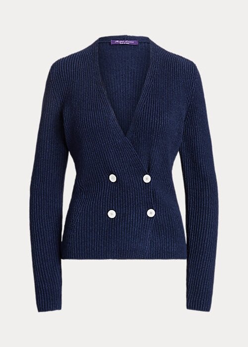 Navy Women’s Ralph Lauren Double-Breasted Cardigan Sweaters Navy Women’s Ralph Lauren Double-Breasted Cardigan Sweaters