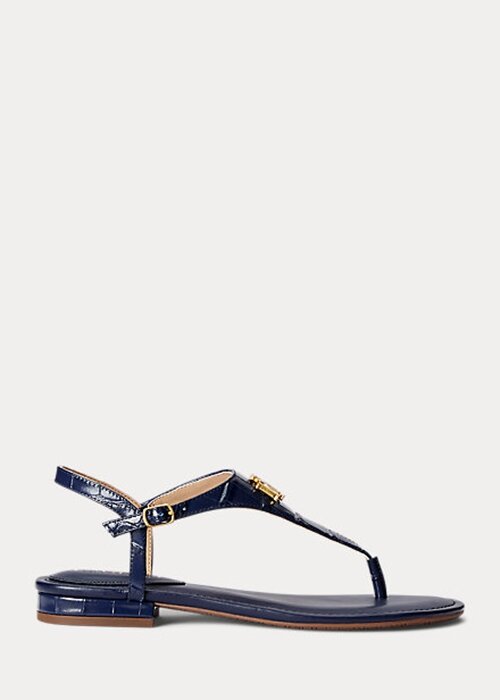 Navy Women’s Ralph Lauren Ellington Embossed Leather Sandals Navy Women’s Ralph Lauren Ellington Embossed Leather Sandals