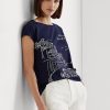 Navy Women’s Ralph Lauren Graphic Jersey T Shirts Navy Women’s Ralph Lauren Graphic Jersey T Shirts