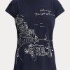 Navy Women’s Ralph Lauren Graphic Jersey T Shirts Navy Women’s Ralph Lauren Graphic Jersey T Shirts