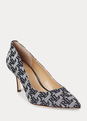 Navy Women’s Ralph Lauren Lanette Monogram Jacquard Heels Navy Women’s Ralph Lauren Lanette Monogram Jacquard Heels