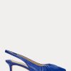 Navy Women’s Ralph Lauren Lolah Nappa Leather Slingback Heels