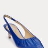 Navy Women’s Ralph Lauren Lolah Nappa Leather Slingback Heels