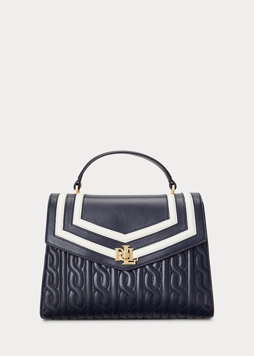 Navy Women’s Ralph Lauren Nappa Leather Medium Farrah Satchel Bags Navy Women’s Ralph Lauren Nappa Leather Medium Farrah Satchel Bags