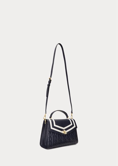 Navy Women’s Ralph Lauren Nappa Leather Medium Farrah Satchel Bags Navy Women’s Ralph Lauren Nappa Leather Medium Farrah Satchel Bags