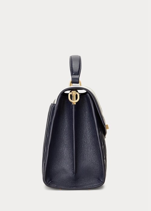 Navy Women’s Ralph Lauren Nappa Leather Medium Farrah Satchel Bags Navy Women’s Ralph Lauren Nappa Leather Medium Farrah Satchel Bags