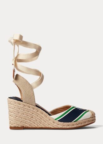 Navy Women’s Ralph Lauren Paislee Canvas Espadrille