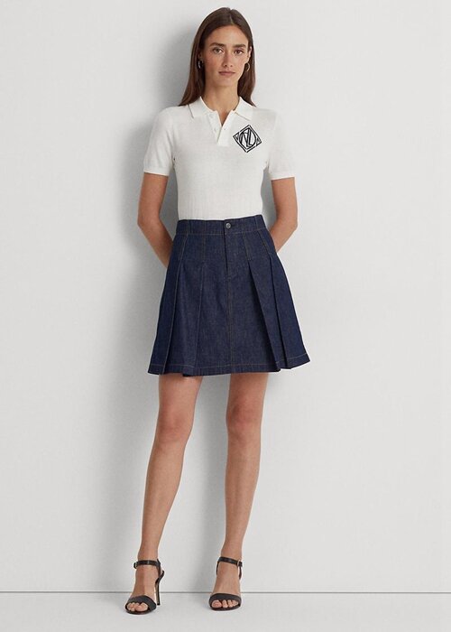 Navy Women’s Ralph Lauren Pleated Denim Miniskirt Skirts Navy Women’s Ralph Lauren Pleated Denim Miniskirt Skirts