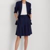 Navy Women’s Ralph Lauren Pleated Georgette Wide-leg Shorts Navy Women’s Ralph Lauren Pleated Georgette Wide-leg Shorts