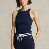 Navy Women’s Ralph Lauren Ribbed Cotton Tanks Navy Women’s Ralph Lauren Ribbed Cotton Tanks