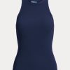 Navy Women’s Ralph Lauren Ribbed Cotton Tanks Navy Women’s Ralph Lauren Ribbed Cotton Tanks