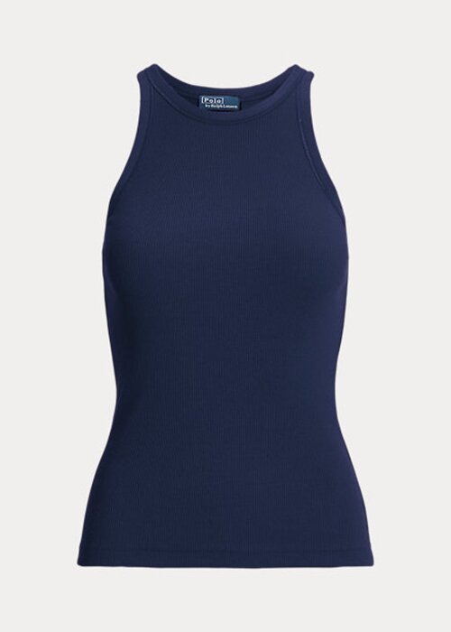 Navy Women’s Ralph Lauren Ribbed Cotton Tanks Navy Women’s Ralph Lauren Ribbed Cotton Tanks