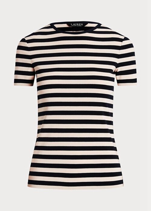 Navy Women’s Ralph Lauren Striped Stretch Cotton T Shirts Navy Women’s Ralph Lauren Striped Stretch Cotton T Shirts