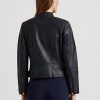 Navy Women’s Ralph Lauren Tumbled Leather Moto Jackets Navy Women’s Ralph Lauren Tumbled Leather Moto Jackets