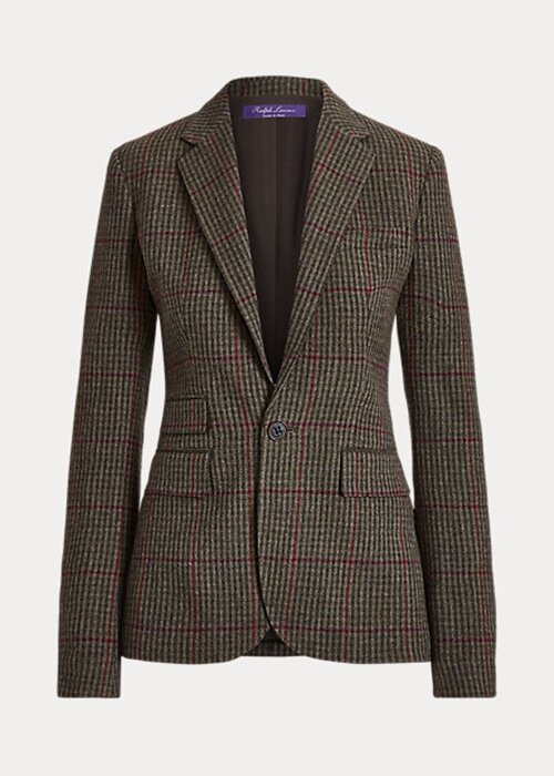 Olive / Brown Women’s Ralph Lauren Parker Checked Plaid Tweed Jackets Olive / Brown Women’s Ralph Lauren Parker Checked Plaid Tweed Jackets