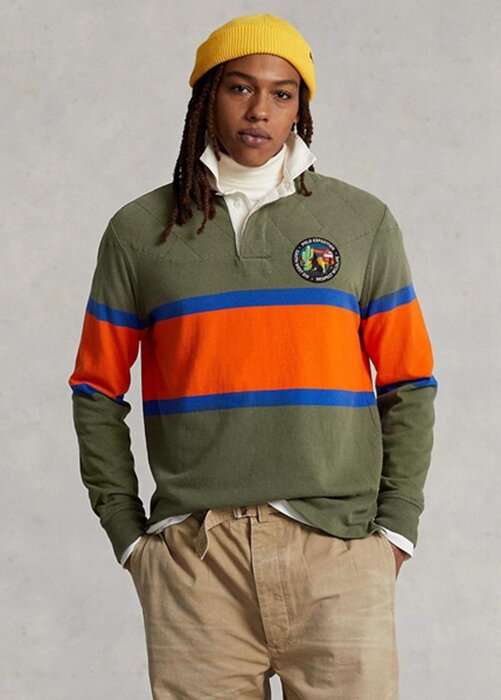 Olive Men’s Ralph Lauren Classic Fit Striped Rugby Polo Shirts Olive Men’s Ralph Lauren Classic Fit Striped Rugby Polo Shirts