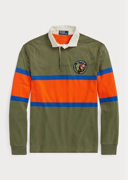 Olive Men’s Ralph Lauren Classic Fit Striped Rugby Polo Shirts Olive Men’s Ralph Lauren Classic Fit Striped Rugby Polo Shirts