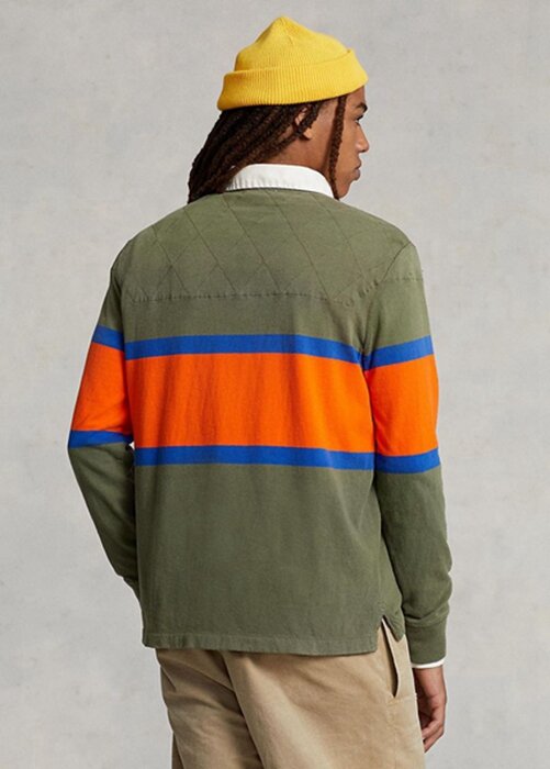 Olive Men’s Ralph Lauren Classic Fit Striped Rugby Polo Shirts Olive Men’s Ralph Lauren Classic Fit Striped Rugby Polo Shirts