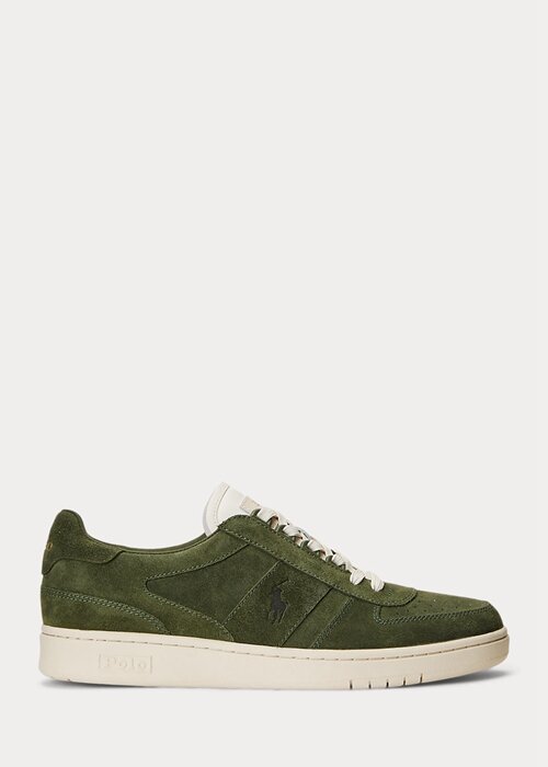 Olive Men’s Ralph Lauren Court Suede Low-Top Sneakers Olive Men’s Ralph Lauren Court Suede Low-Top Sneakers