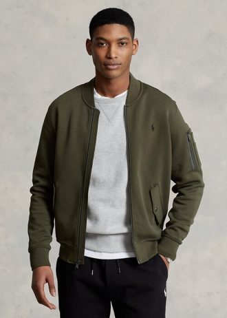 Olive Men’s Ralph Lauren Double-Knit Bomber Jackets