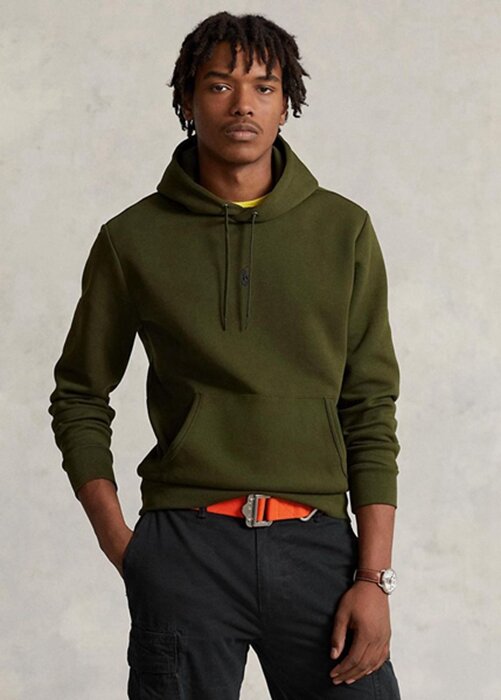 Olive Men’s Ralph Lauren Double-knit Hoodie Olive Men’s Ralph Lauren Double-knit Hoodie