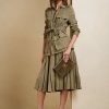 Olive Women’s Ralph Lauren Arnav Pleated Broken-Twill Skirts Olive Women’s Ralph Lauren Arnav Pleated Broken-Twill Skirts