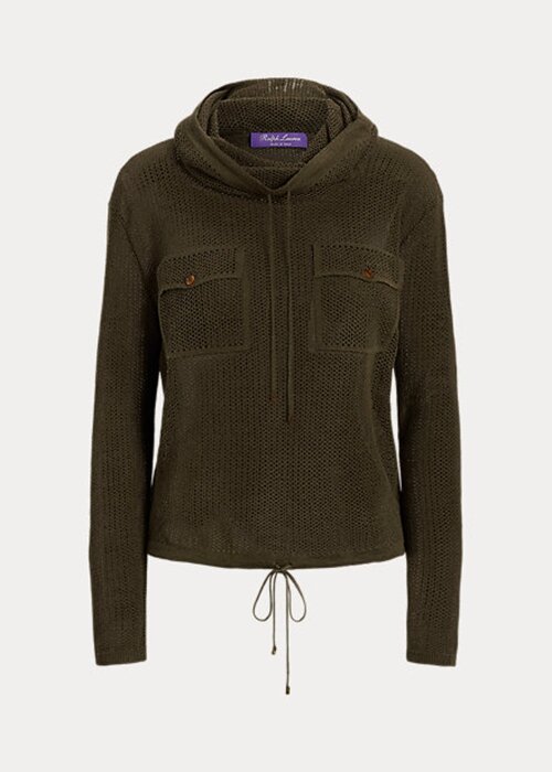 Olive Women’s Ralph Lauren Funnelneck Silk-Linen Mesh Sweaters Olive Women’s Ralph Lauren Funnelneck Silk-Linen Mesh Sweaters