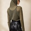 Olive Women’s Ralph Lauren Funnelneck Silk-Linen Mesh Sweaters Olive Women’s Ralph Lauren Funnelneck Silk-Linen Mesh Sweaters