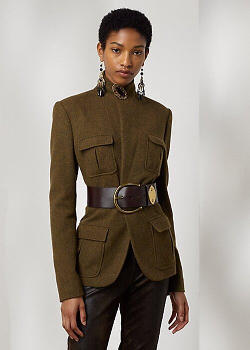 Olive Women’s Ralph Lauren Rhodri Wool-Blend Twill Jackets Olive Women’s Ralph Lauren Rhodri Wool-Blend Twill Jackets