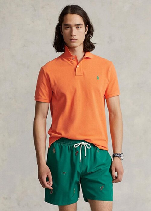 Orange Men’s Ralph Lauren Custom Slim Fit Mesh Polo Shirts Orange Men’s Ralph Lauren Custom Slim Fit Mesh Polo Shirts