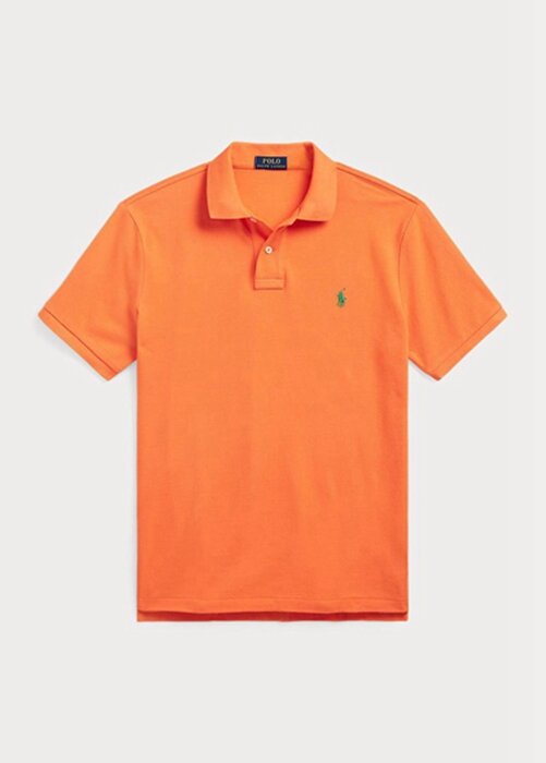 Orange Men’s Ralph Lauren Custom Slim Fit Mesh Polo Shirts Orange Men’s Ralph Lauren Custom Slim Fit Mesh Polo Shirts