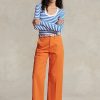 Orange Women’s Ralph Lauren Chino Wide-Leg Pants Orange Women’s Ralph Lauren Chino Wide-Leg Pants