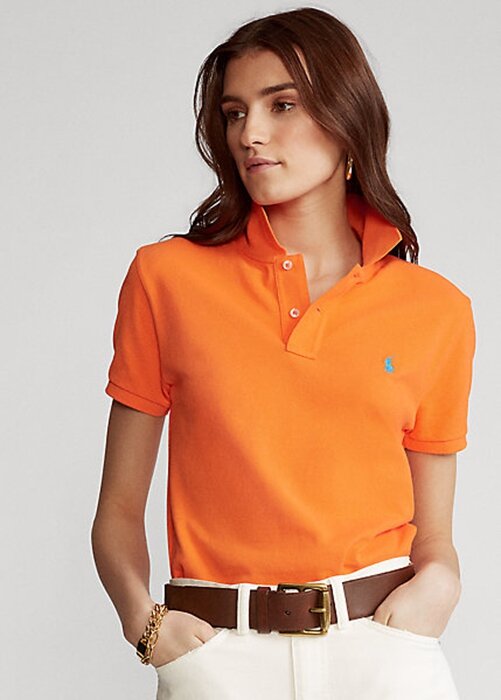 Orange Women’s Ralph Lauren Classic Fit Mesh Polo Shirts Orange Women’s Ralph Lauren Classic Fit Mesh Polo Shirts
