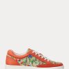 Orange Women’s Ralph Lauren Hailey Floral Monogram Jacquard Sneakers Orange Women’s Ralph Lauren Hailey Floral Monogram Jacquard Sneakers