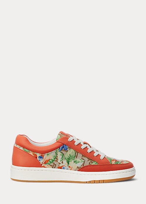 Orange Women’s Ralph Lauren Hailey Floral Monogram Jacquard Sneakers Orange Women’s Ralph Lauren Hailey Floral Monogram Jacquard Sneakers