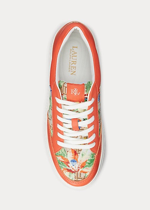 Orange Women’s Ralph Lauren Hailey Floral Monogram Jacquard Sneakers Orange Women’s Ralph Lauren Hailey Floral Monogram Jacquard Sneakers
