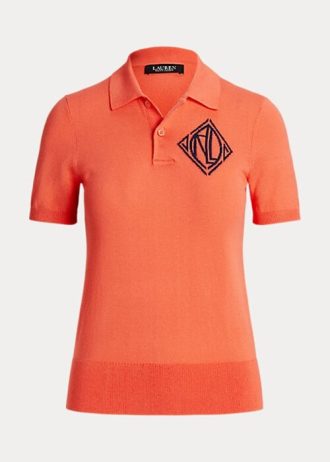 Orange Women’s Ralph Lauren Jersey Polo Shirts
