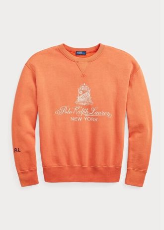 Orange Women’s Ralph Lauren Logo Graphic Fleece Sweatshirts
