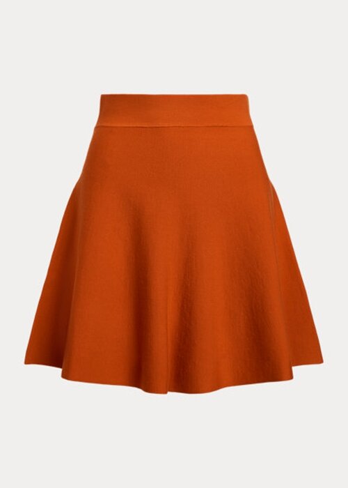 Orange Women’s Ralph Lauren Merino Wool-Blend Flared Skirts Orange Women’s Ralph Lauren Merino Wool-Blend Flared Skirts